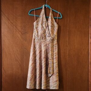 Newport News Multicolor Backless Halter Dress